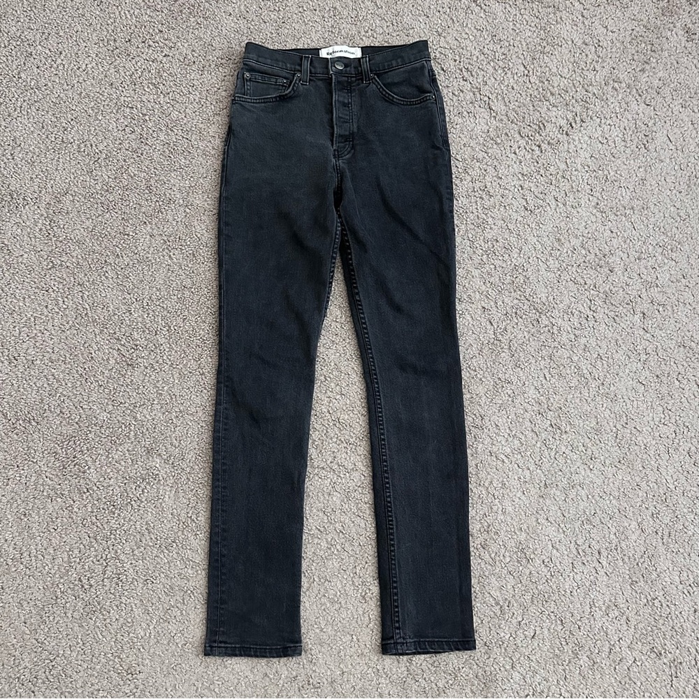 Reformation Jeans Serena High Skinny Argentine Womens 24 Black
